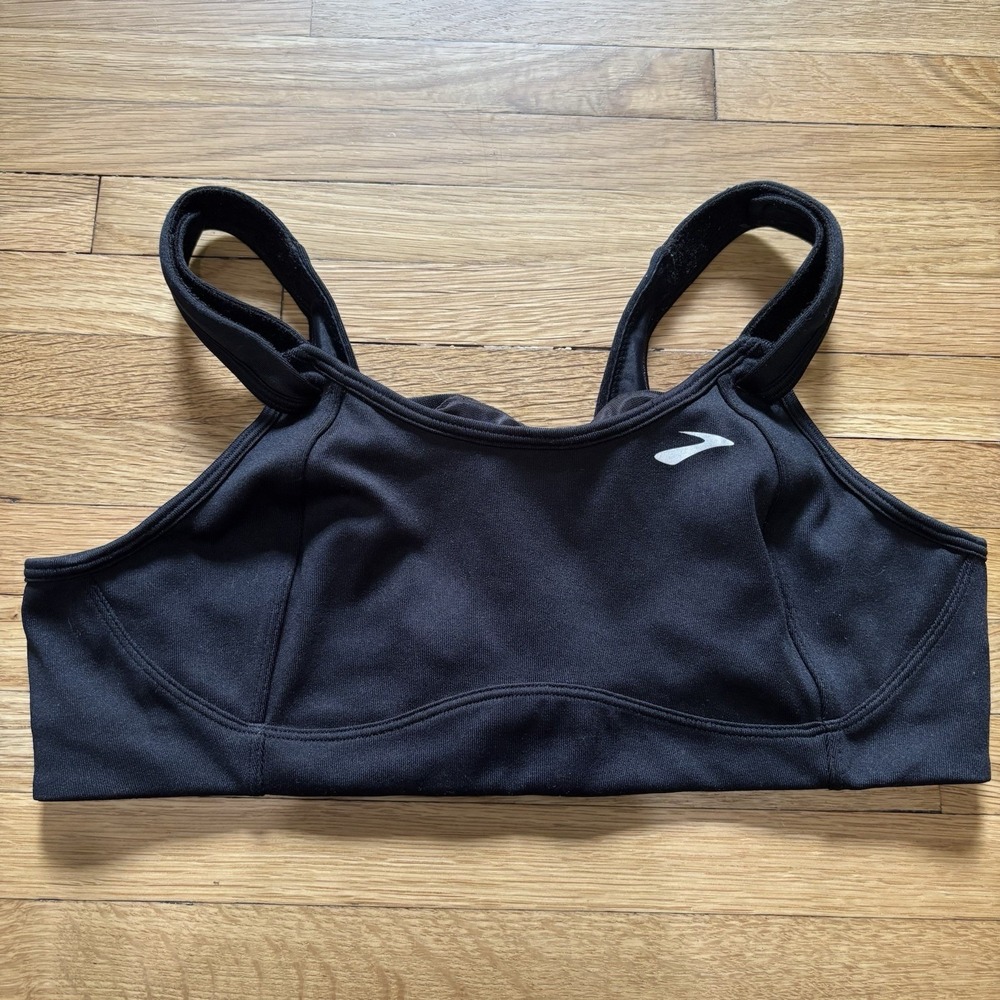 Brooks Moving Comfort Fiona Sports Bra Womens S/M? Black Stretch Mid-Impact Gym